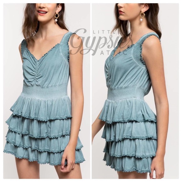 POL Lost in Tiers Teal Tunic - Picture 6 of 12